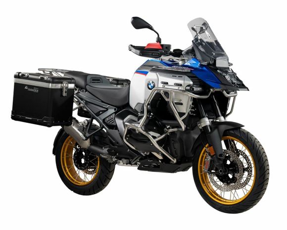 Touratech suitcase Complete kit ZEGA Pro 38/38 - Black support included - Black anodizedBMW 1300 R 1300 GS ADVENTURE - 2024 - 2026Ref: Trt01291A / 01-035-6762-0