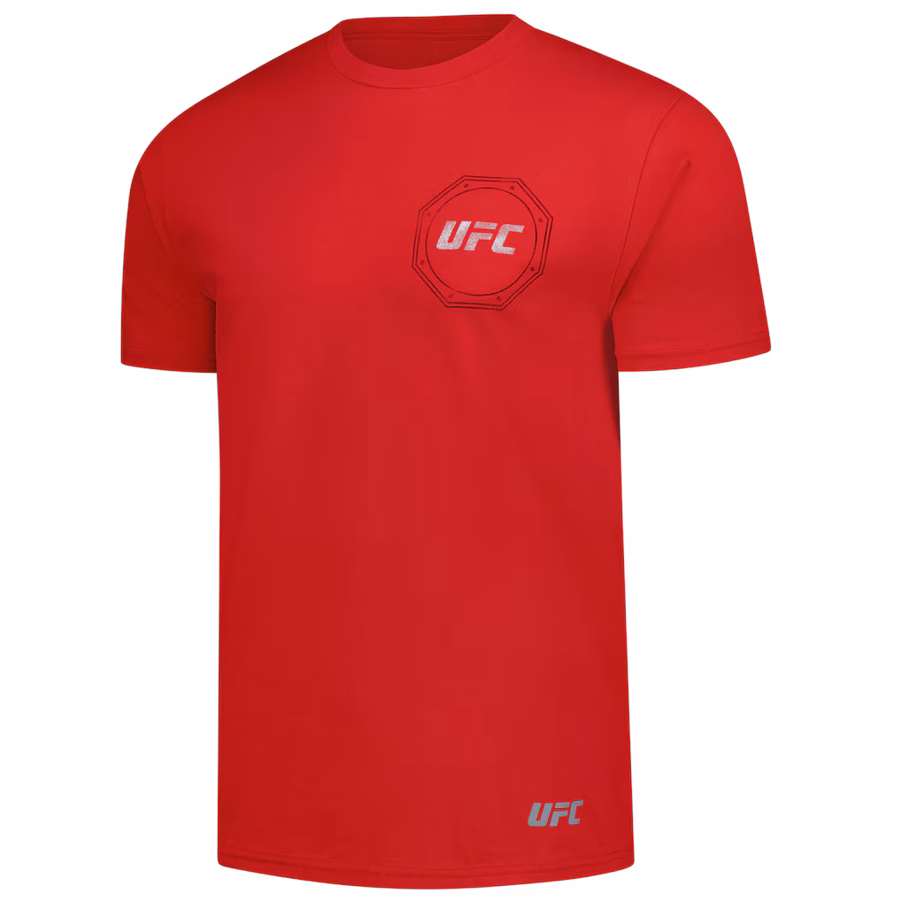 Men's Red UFC Distressed Octagon T-Shirt
