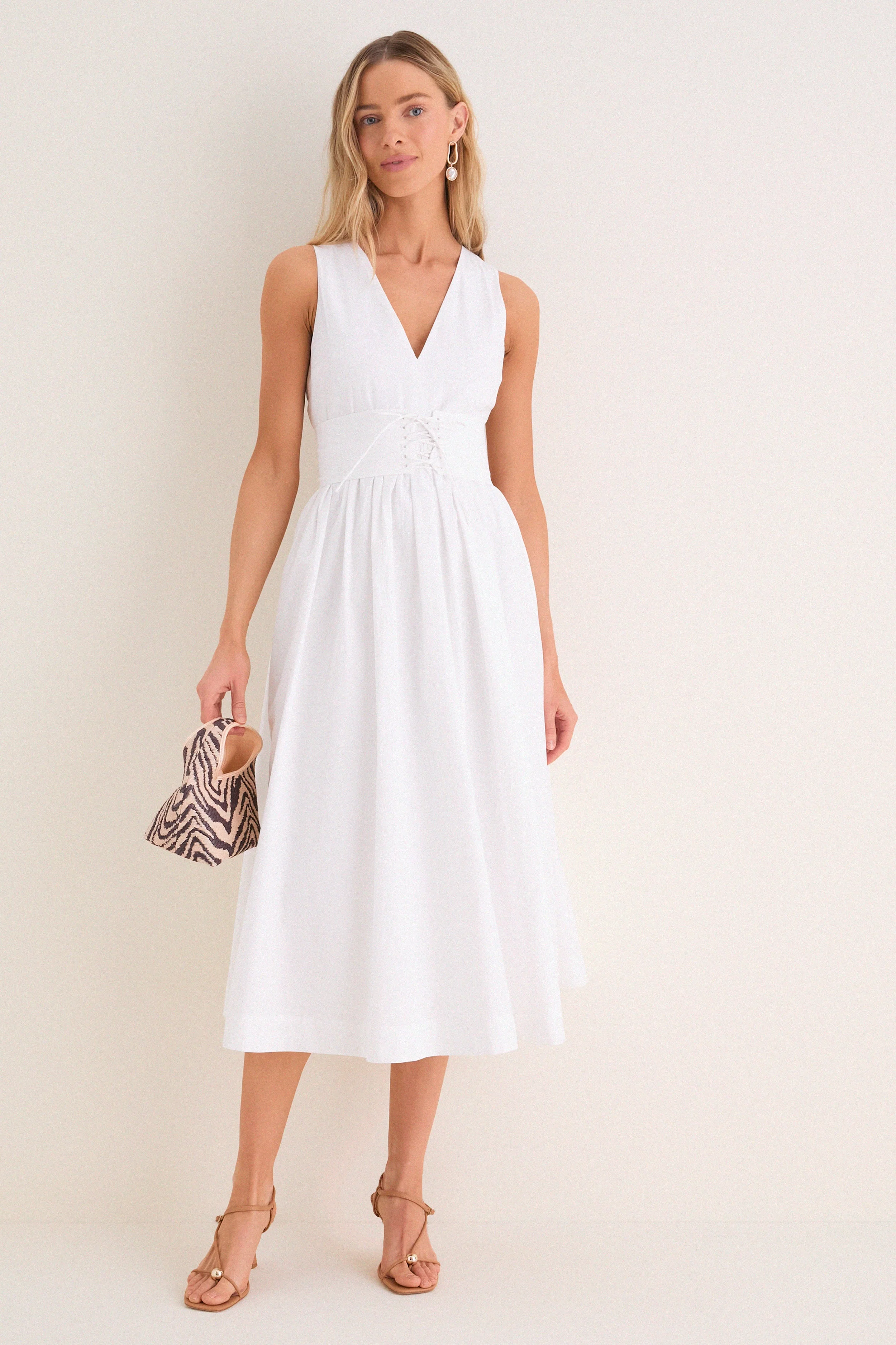 White Marylin Lace-Up Maxi Dress