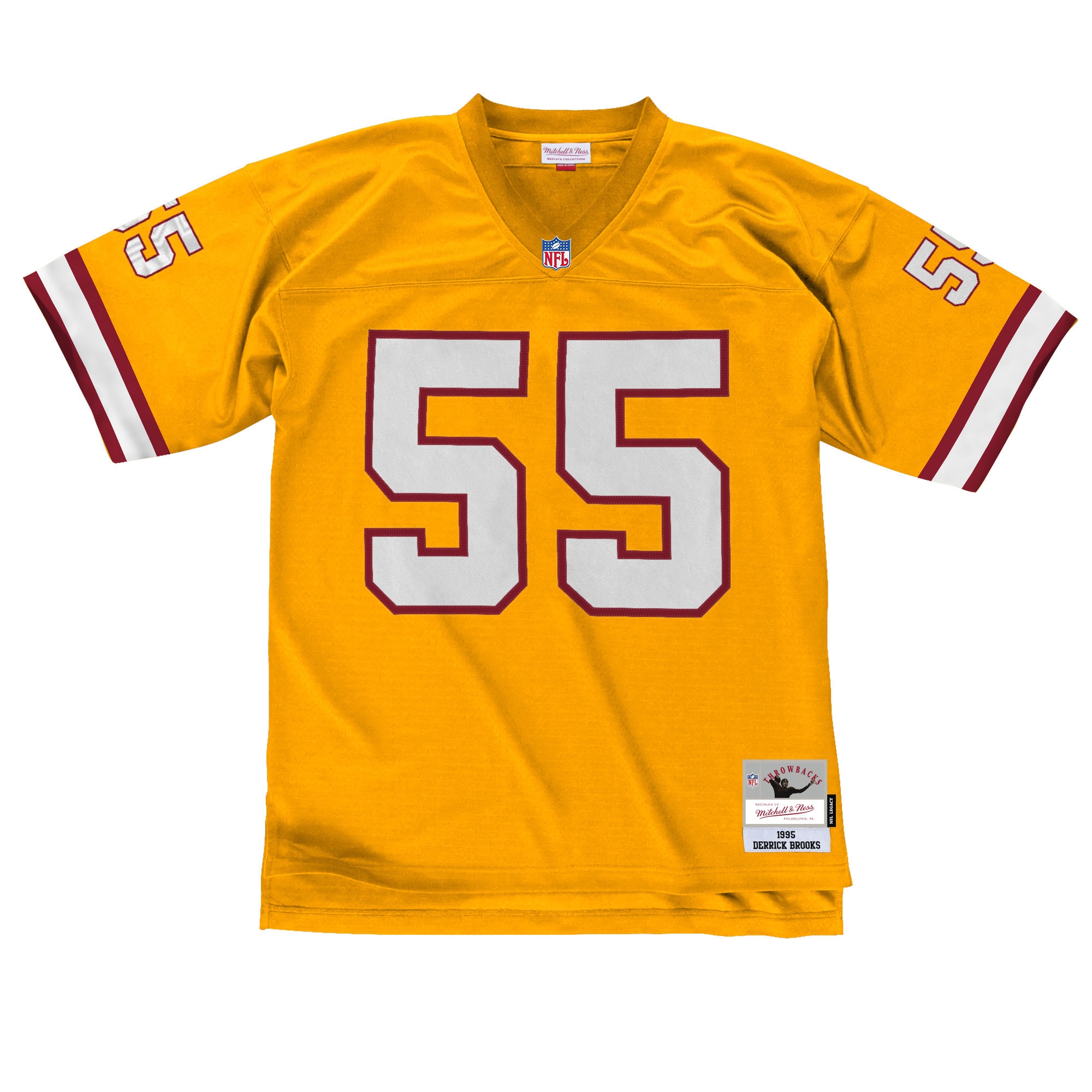 Derrick Brooks #55 Tampa Bay Buccaneers Legacy Throwback NFL Jersey Yellow