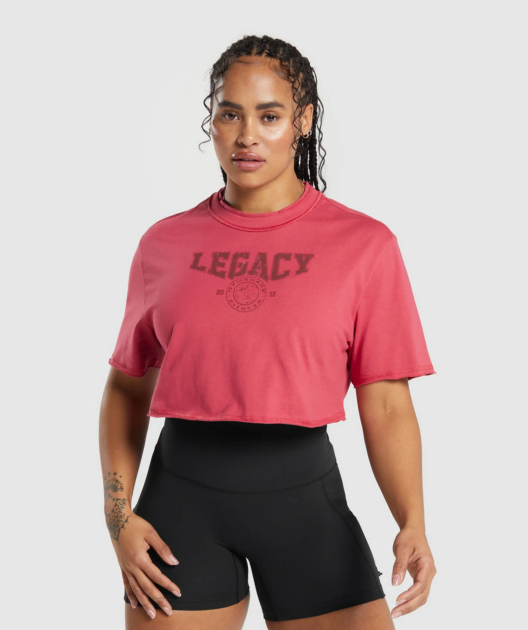 Legacy Graphic Crop Top Vintage Pink