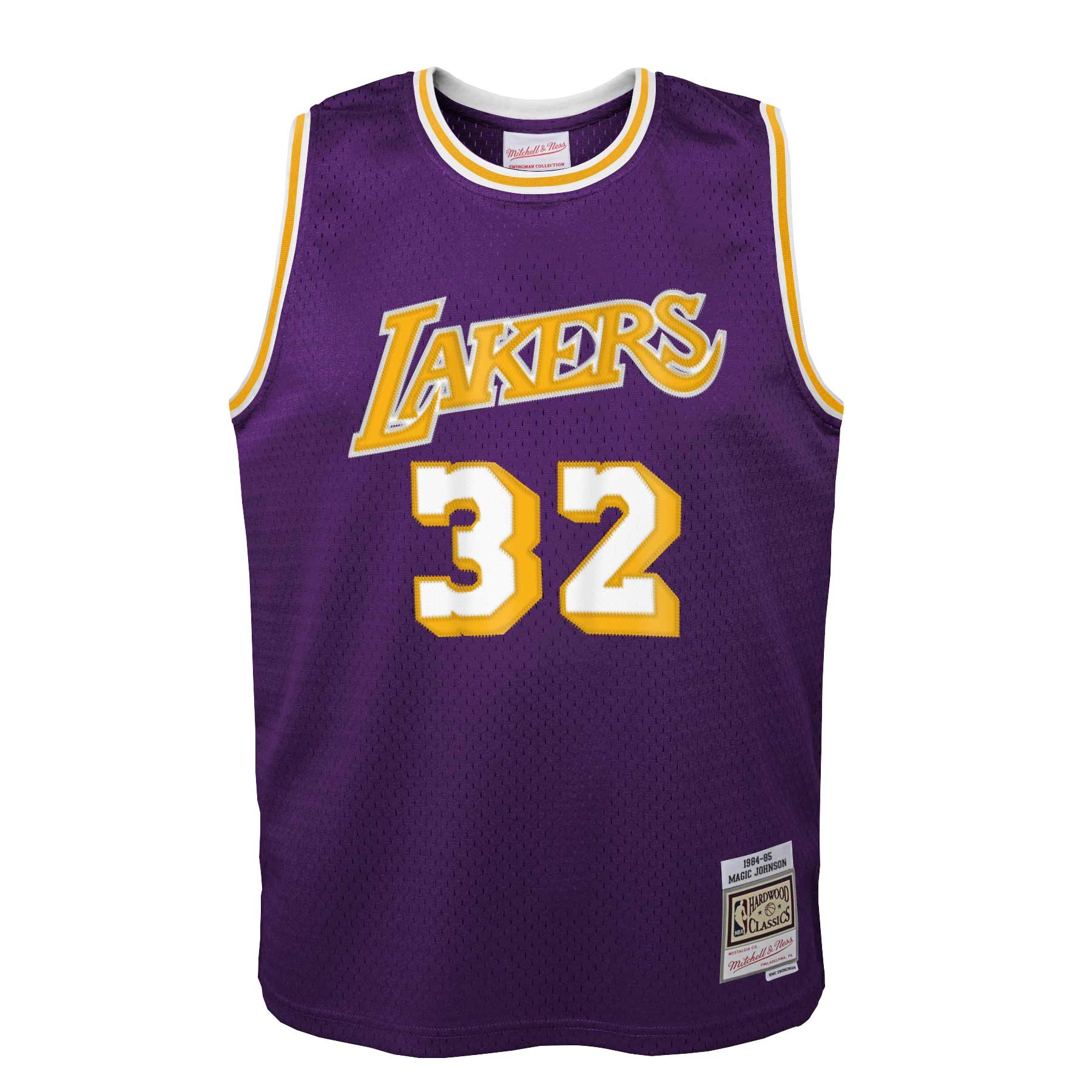 Magic Johnson #32 Los Angeles Lakers 1984-85 Youth Swingman NBA Jersey Purple (YOUTH)