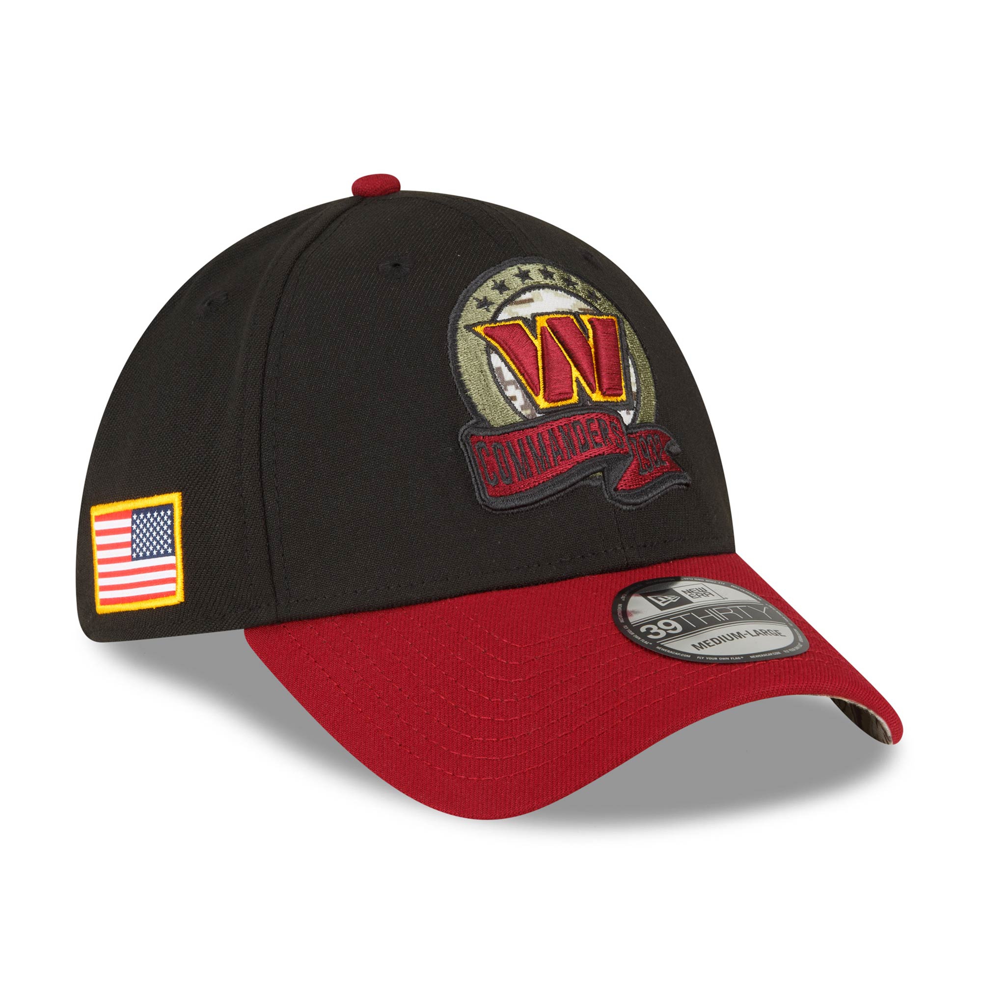 Washington Commanders 2022 NFL On-Field Salute to Service New Era 39THIRTY Flex Cap