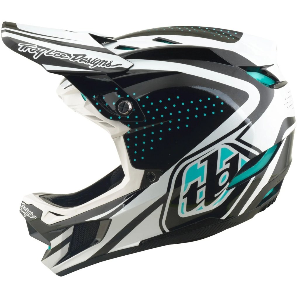 Troy Lee Designs D4 Polyacrylite MIPS Helmet - The Line Charcoal/White