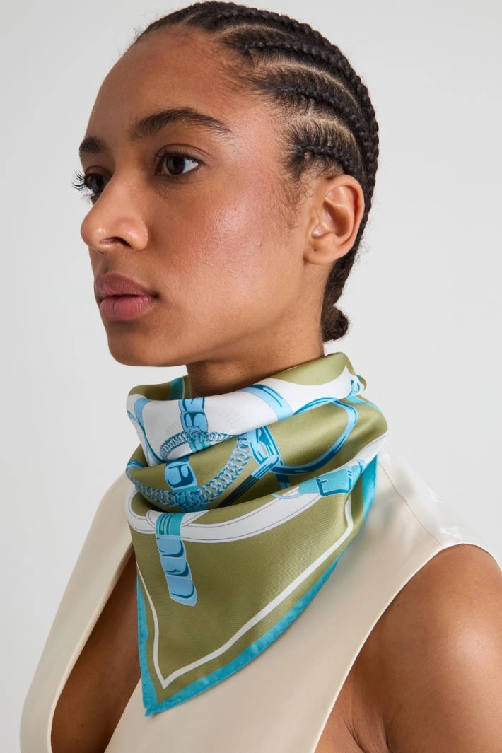 Silk twill scarf - GREEN SAGE