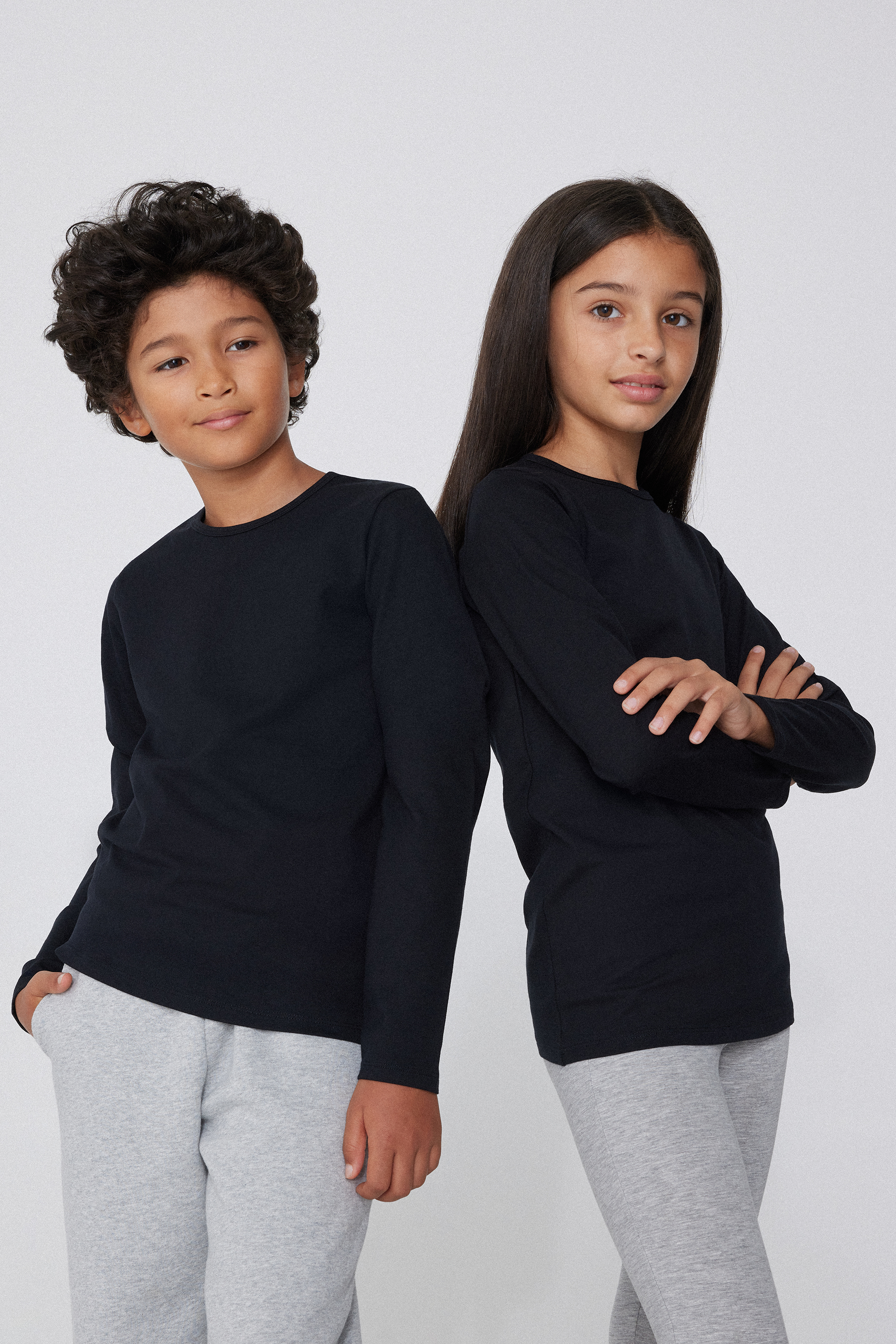 Kids’ Unisex Long-Sleeved Rounded Neck Thermal Cotton Top