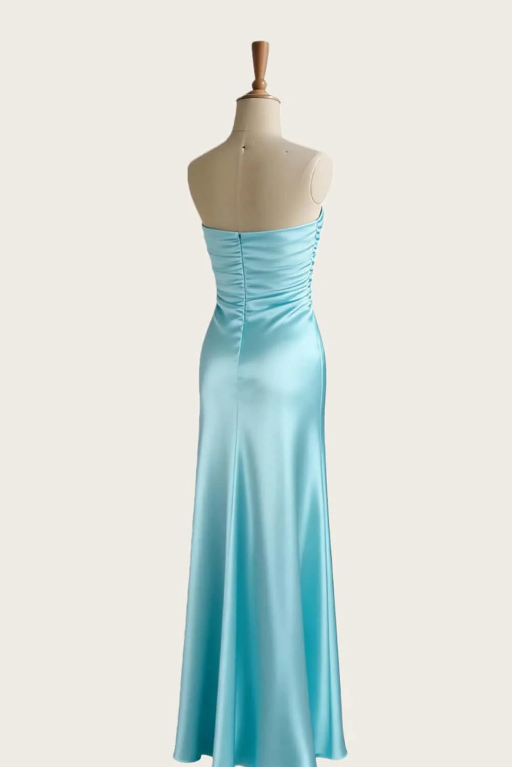 Twists Aqua Keyholes Satin Fitted Dress