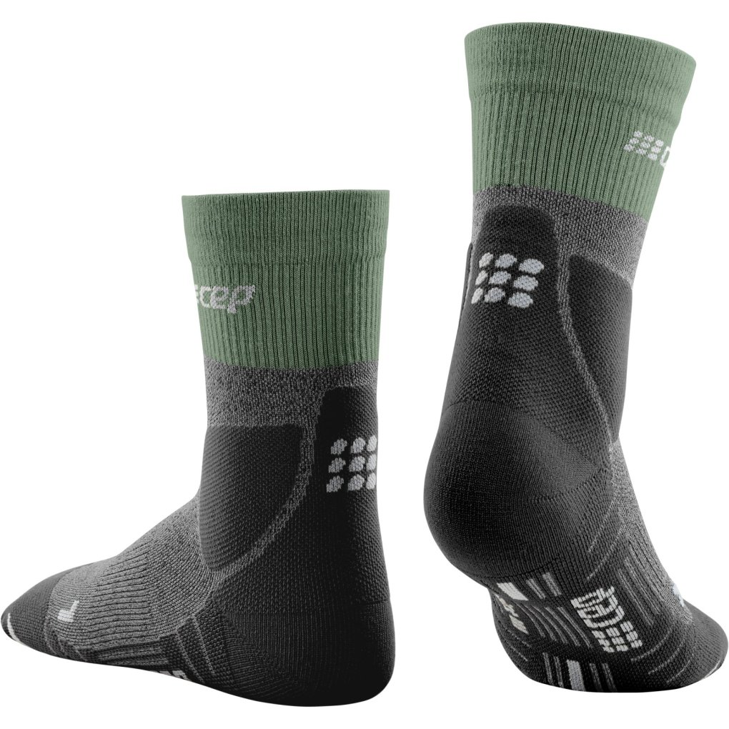 CEP Hiking Merino Mid Cut Compression Socks Men - green/light grey