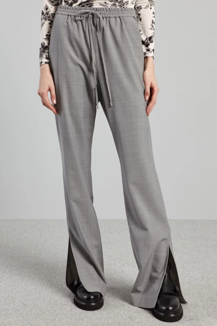 Slit-detailed trousers - GREY