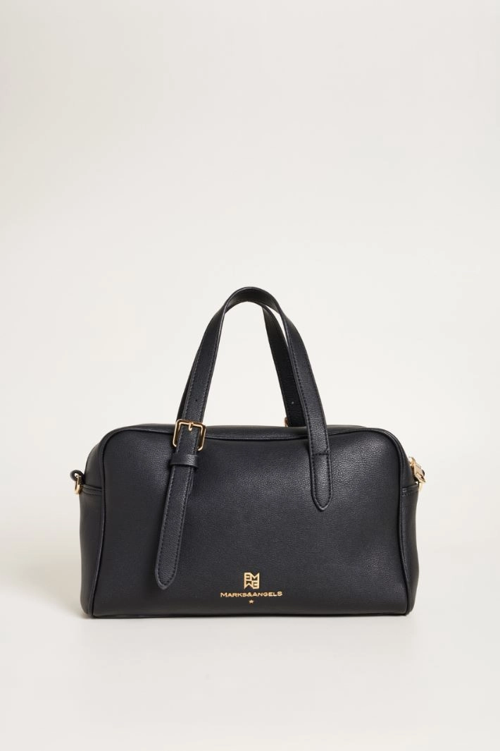 Maxi bowling bag in coated fabric - BLACK