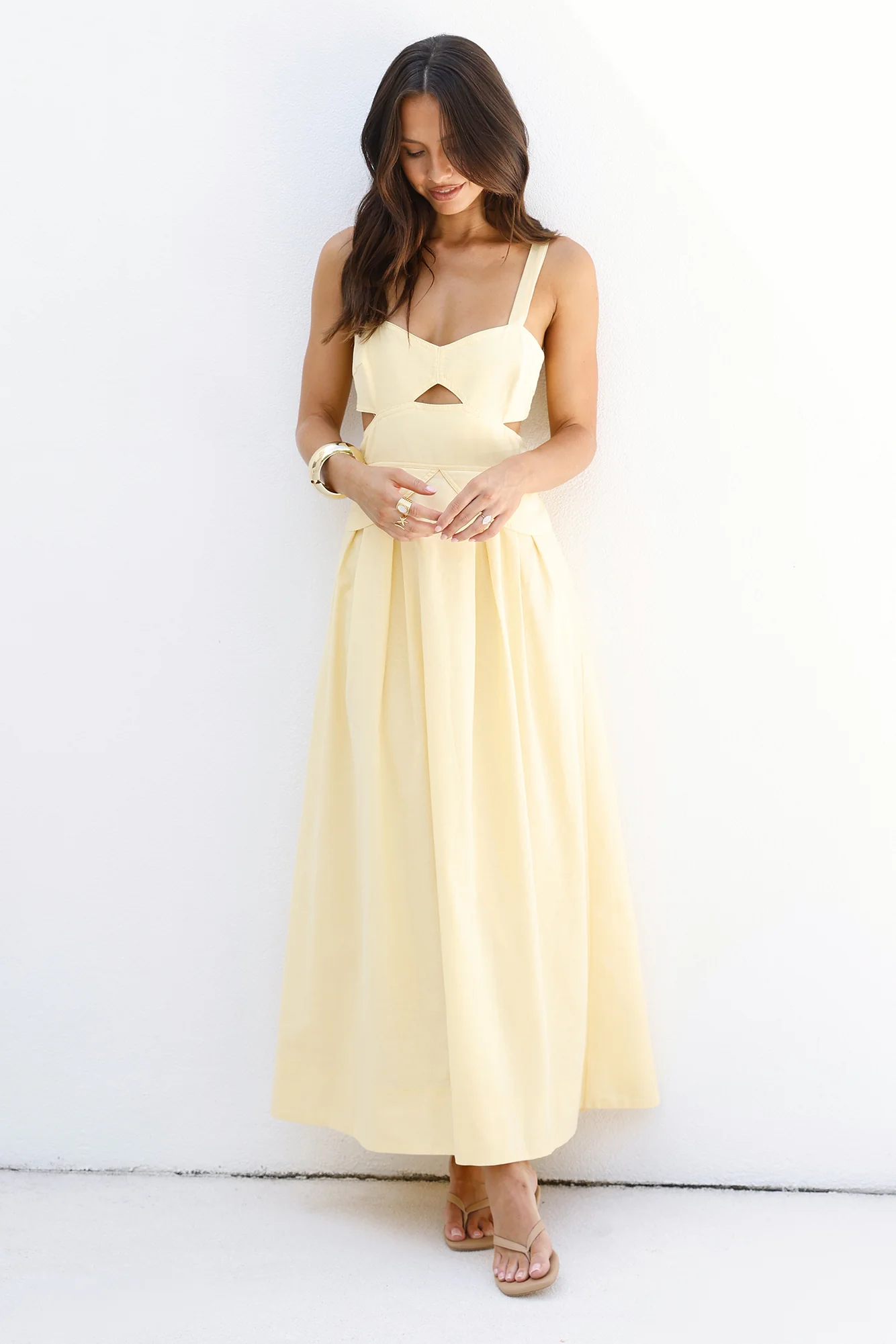 Wild Dahlia Maxi Dress Yellow