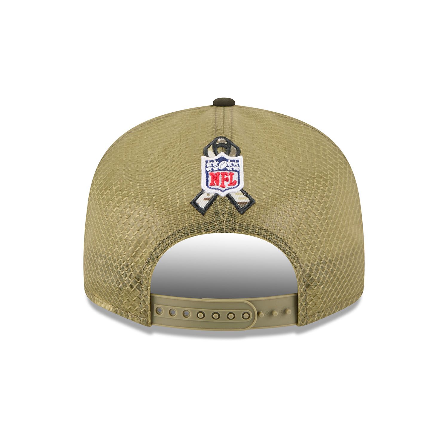 Dallas Cowboys 2025 NFL Salute to Service 9FIFTY Split Panel Trucker Snapback Cap Olive