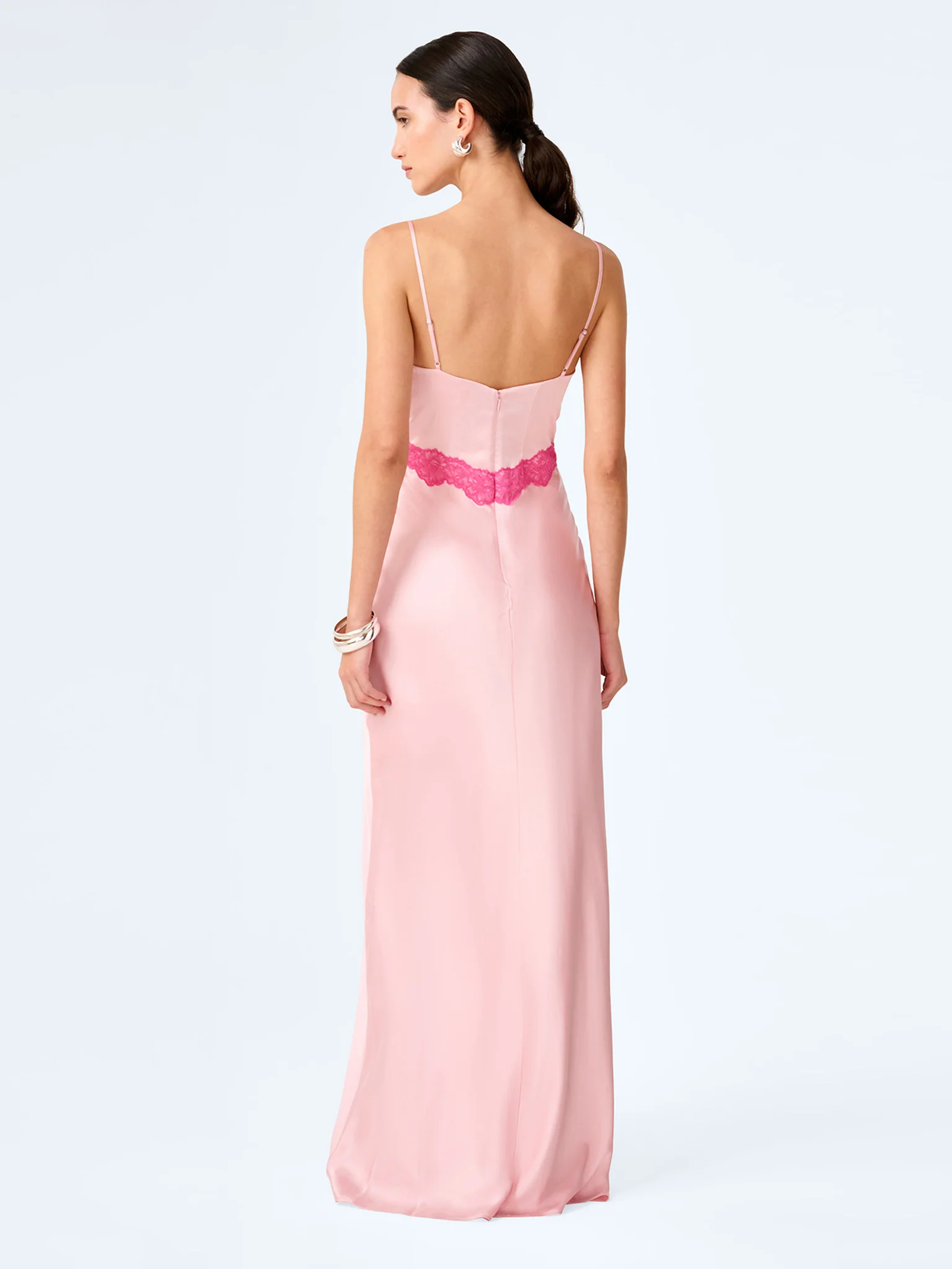 Drew Maxi Dress in Veiled Pink/Pink Yarrow Lace