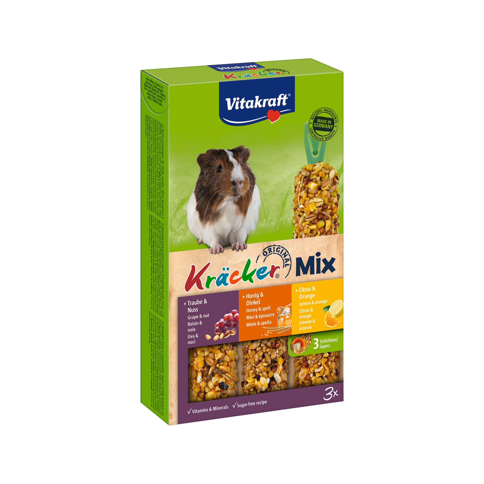 Vitakraft Guinea Cracker Trio-Mix Honey/Nut/Citrus - 3 pieces