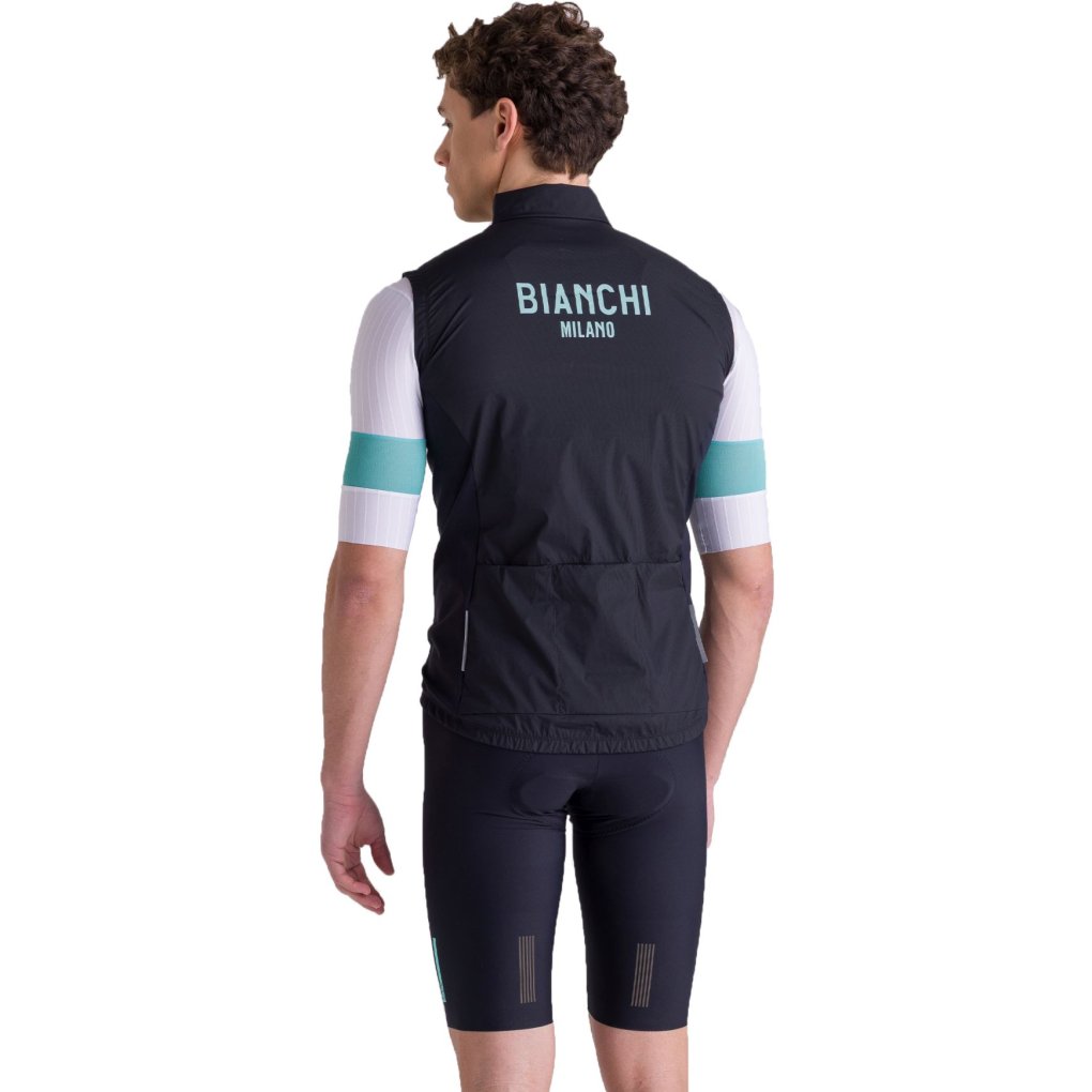 Santini Bianchi Milano Windshell Wind Vest Unisex BI54575BWSHEL - black NE