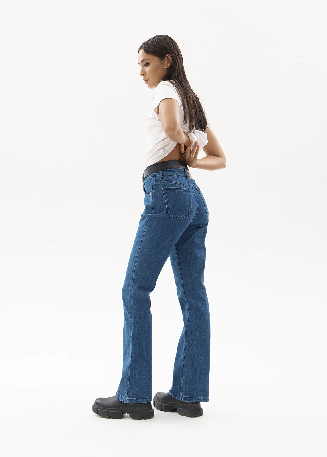 AFENDS Womens Cassidy - Bootcut Jean - Authentic Blue