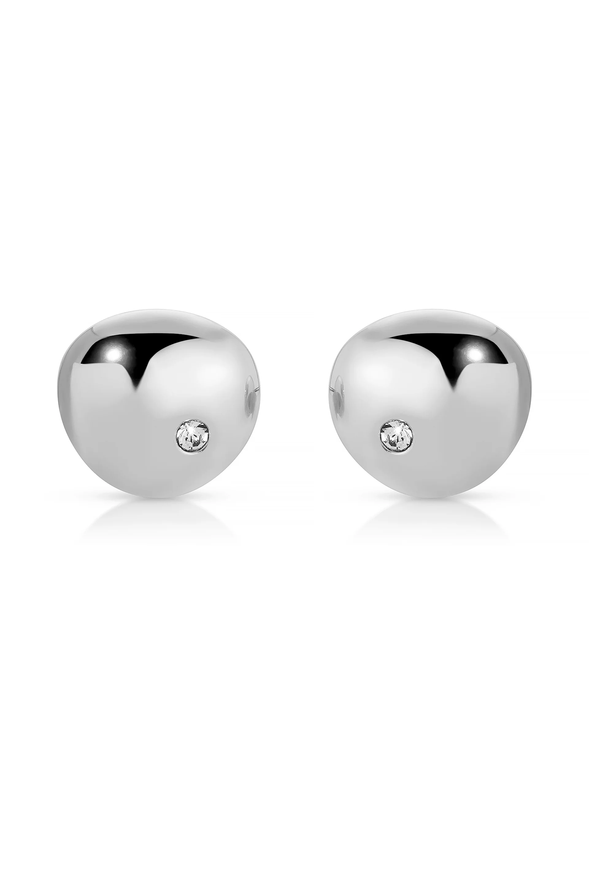 Polished Pebble Crystal Stud Earrings