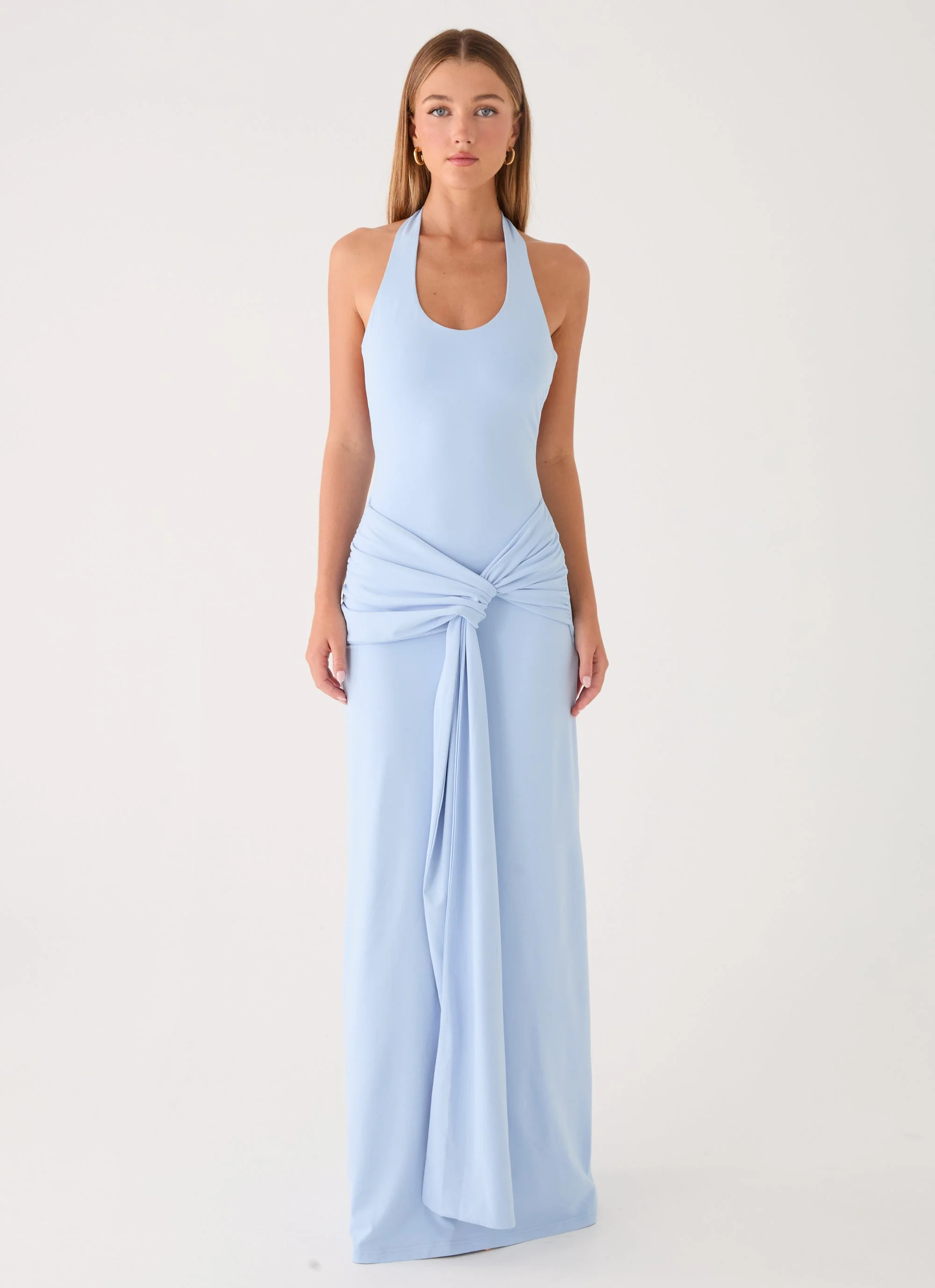 Cristal Halter Maxi Dress - Blue