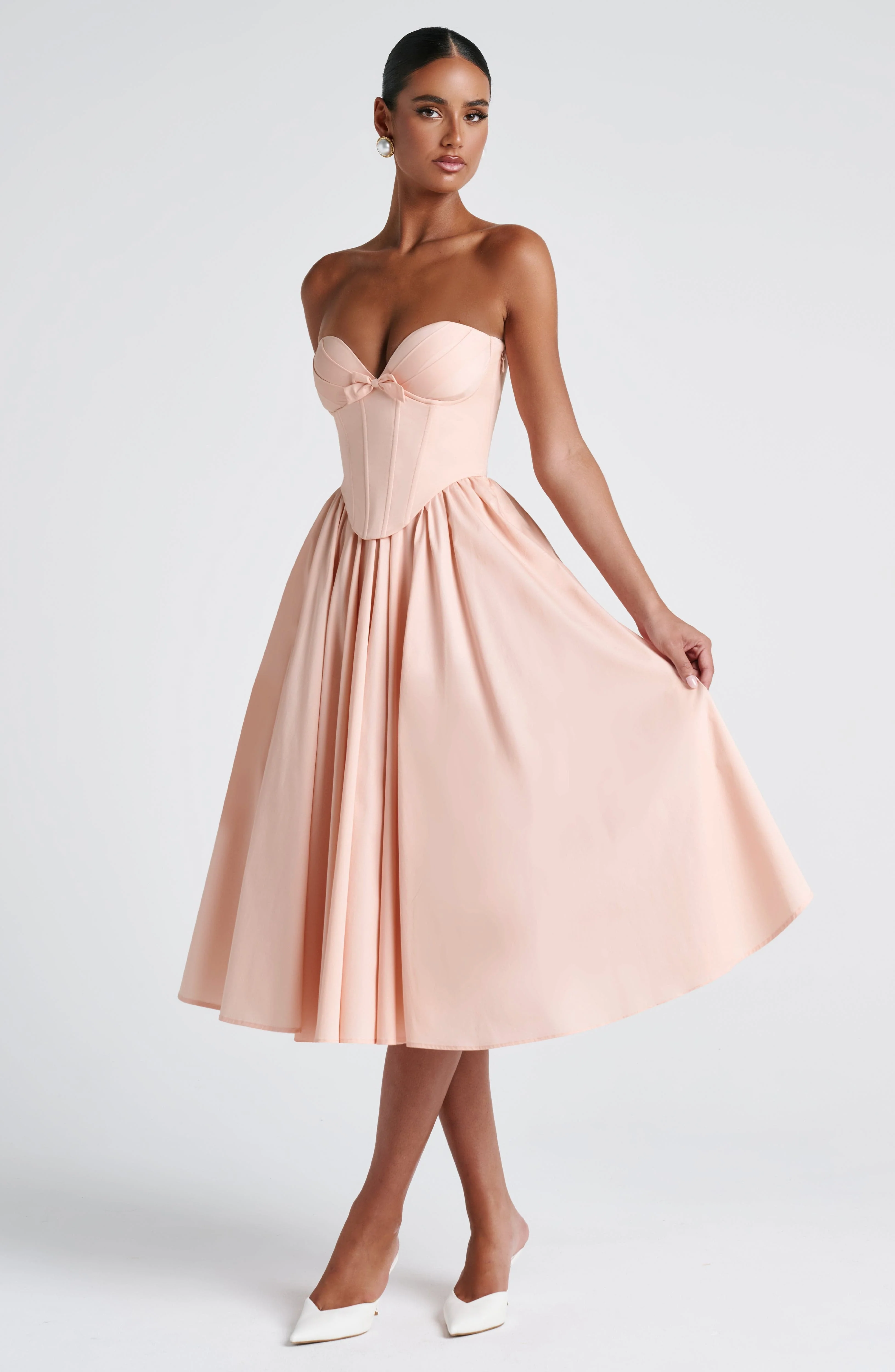 Prim Midi Dress - Soft Peach