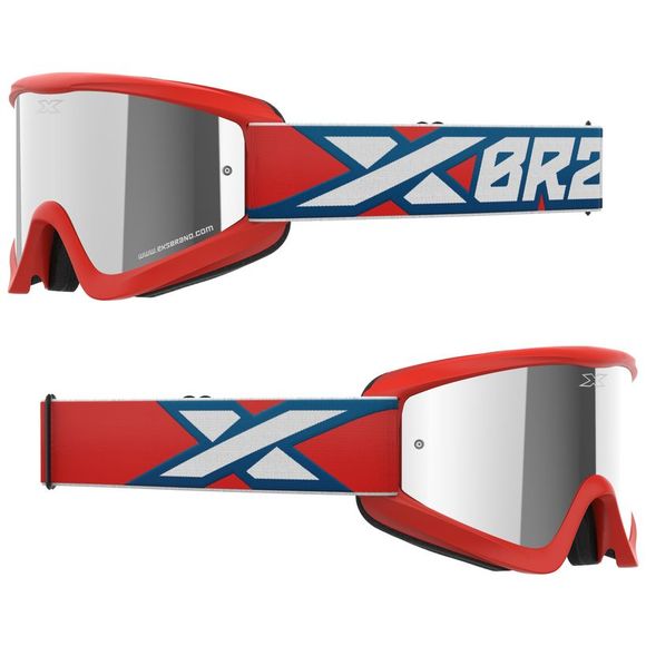 EKS GOX FLAT OUT MIRROR RED/WHITE/BLUE cross mask - SILVER MIRROR 2023 - RedRef: KS0027 / 067-60370