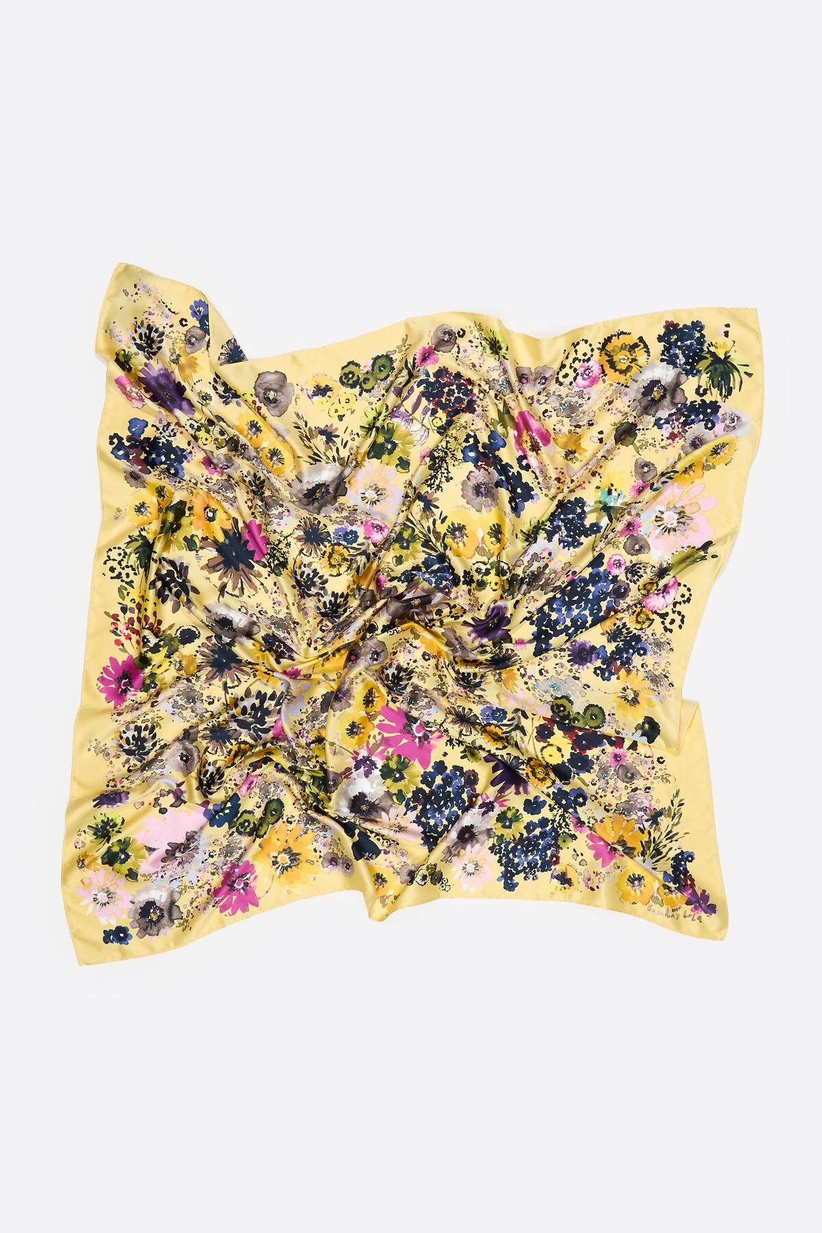 Banana watercolor floral scarf