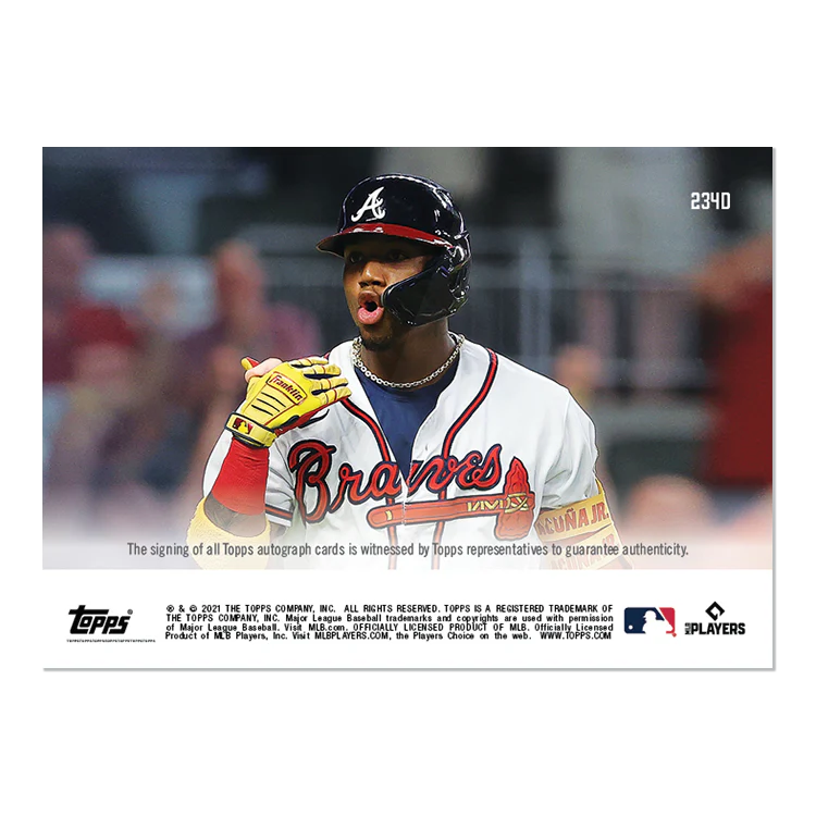 On-Card Auto # to 10 - Ronald Acuña Jr. - 2021 MLB TOPPS NOW® Card 234D