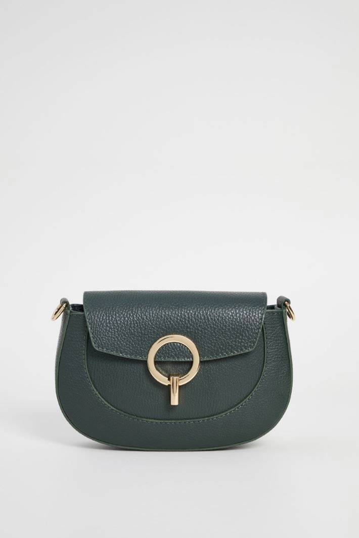 Leather shoulder bag - DARK GREEN