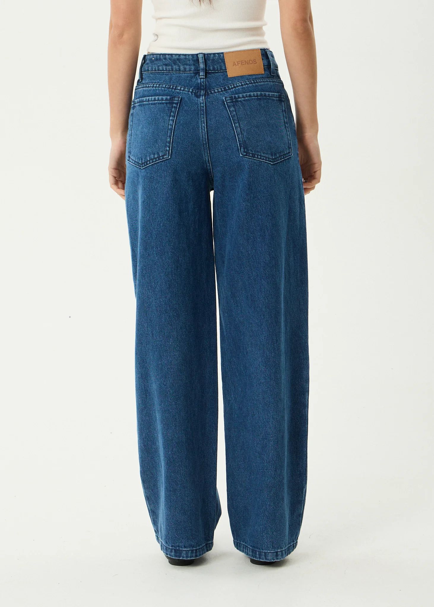 AFENDS Womens Bella - Denim Wide Leg Jean - Authentic Blue