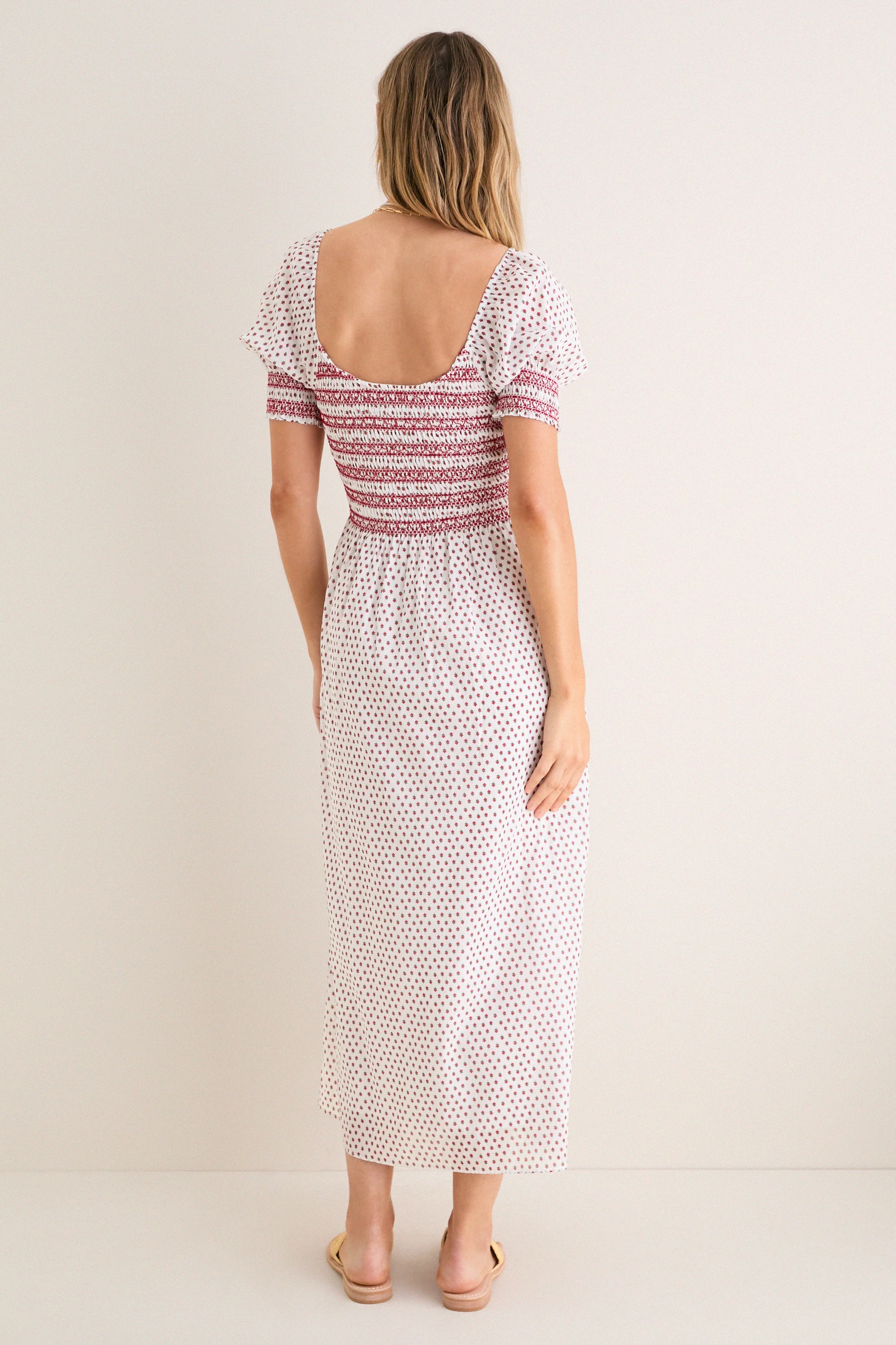 Poppy Half Drop White Madeline Nap Dress