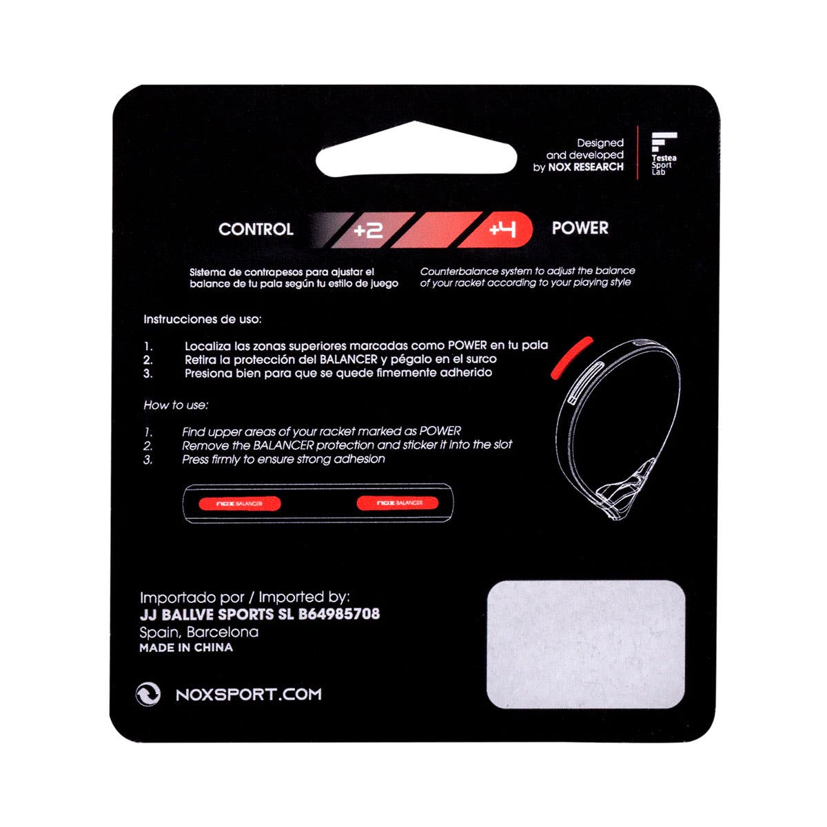 BLISTER (2 PCS) WEIGHT BALANCER 2-4G NOX NOXWBAX2U