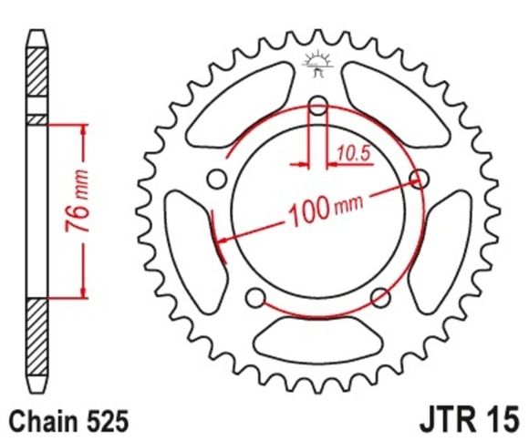 Couronne JT. acier standard 15 - 525 43 dentsRef : JTC01863A / 1074934004