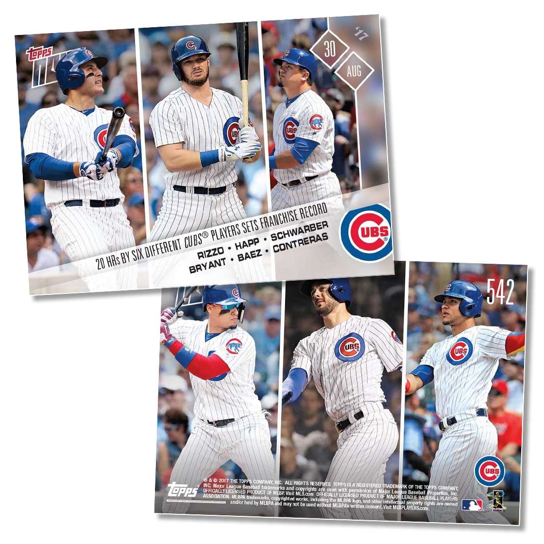 Kris Bryant - 08/30/2017 TOPPS NOW® CARD 542 - Print Run: 942