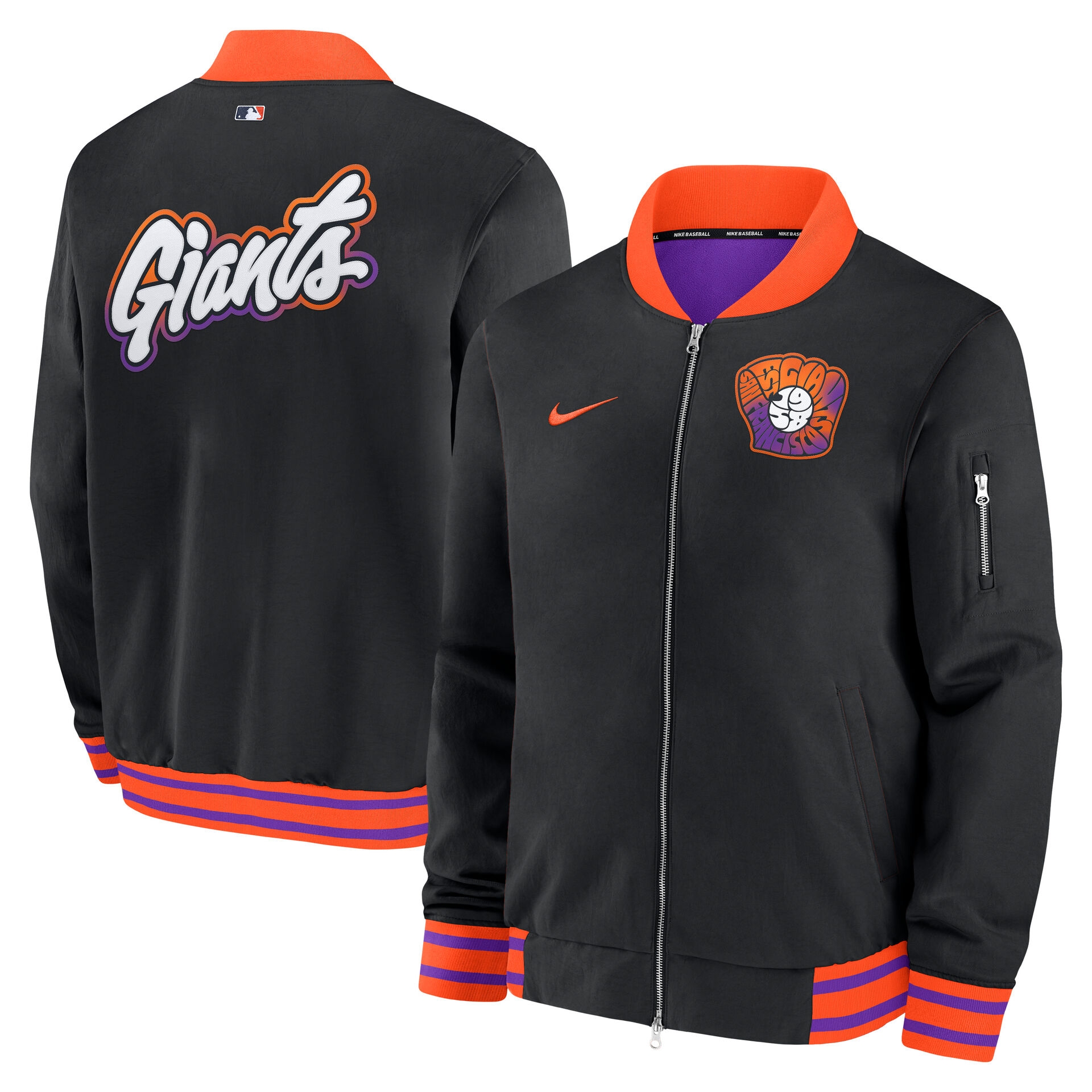 San Francisco Giants City Connect 2026 MLB Authentic Dugout Bomber Jacket Black