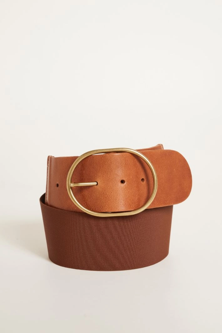 Belt with elastic insert - BROWN