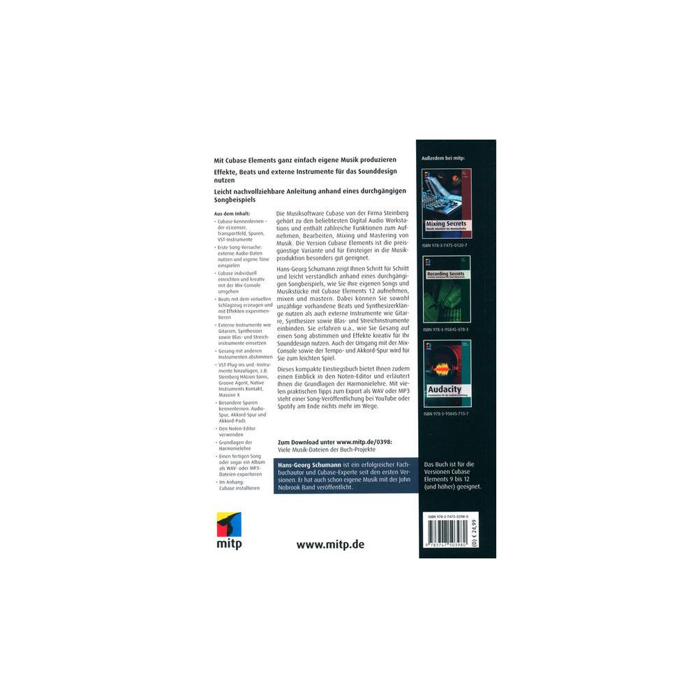 mitp Verlag  Cubase Elements für Einsteiger – Thomann Ireland