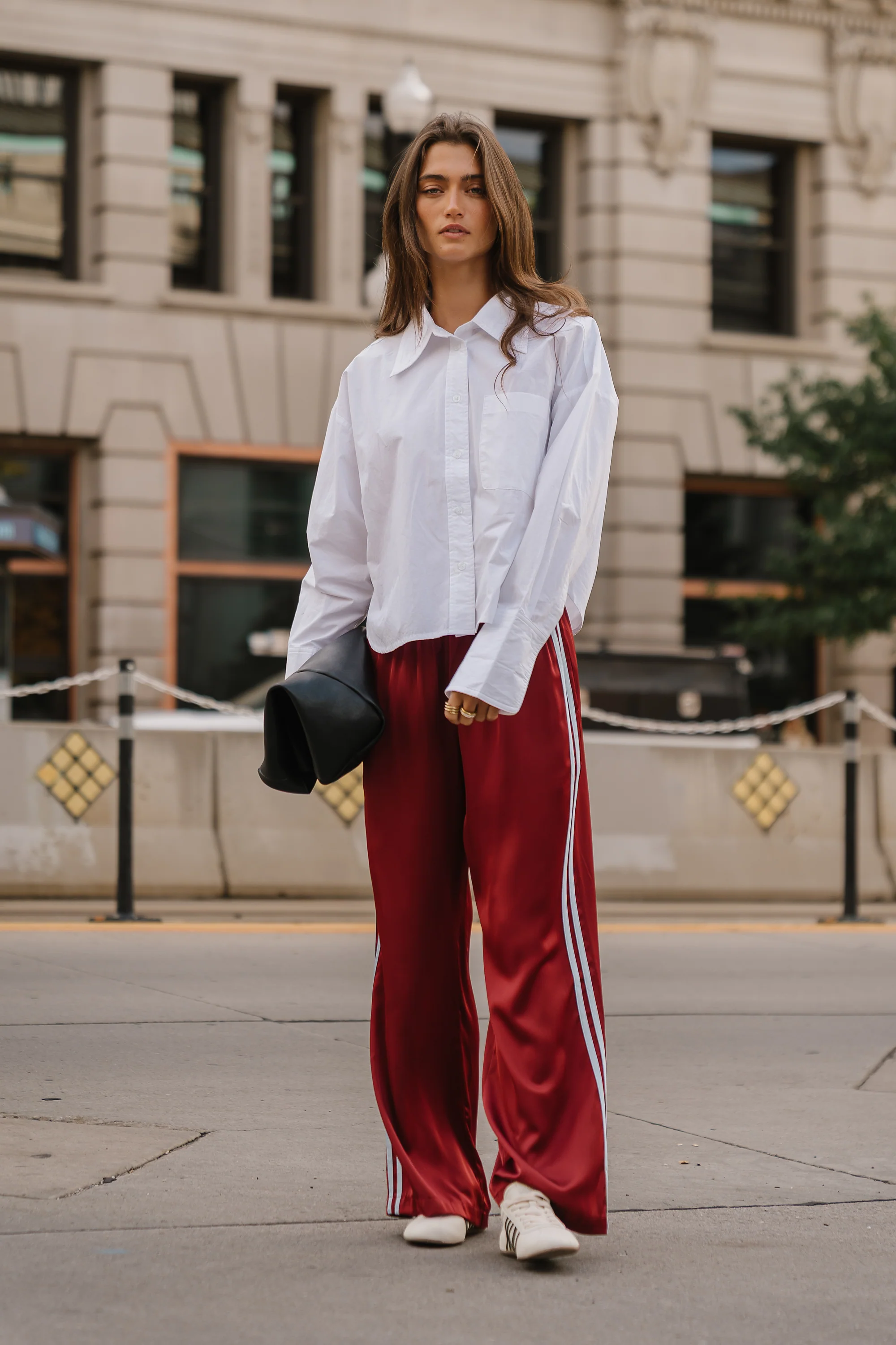 Lola Satin Track Pants in Red