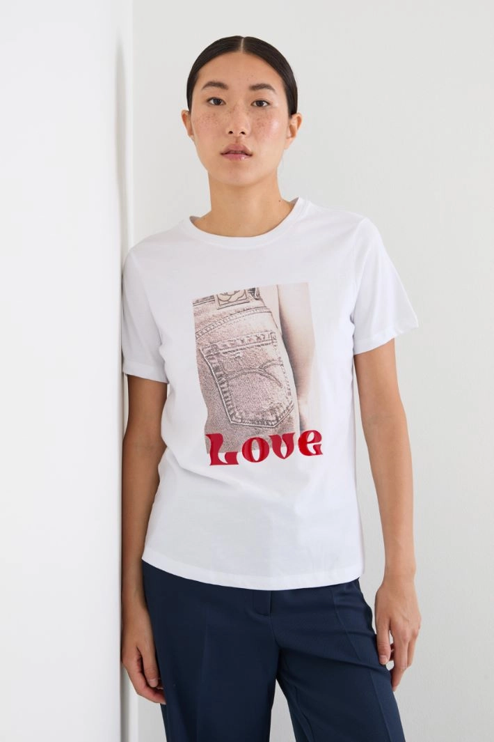 Patterned T-shirt - OPTICAL WHITE