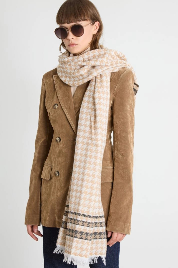 Wool blend stole - CAMEL BEIGE