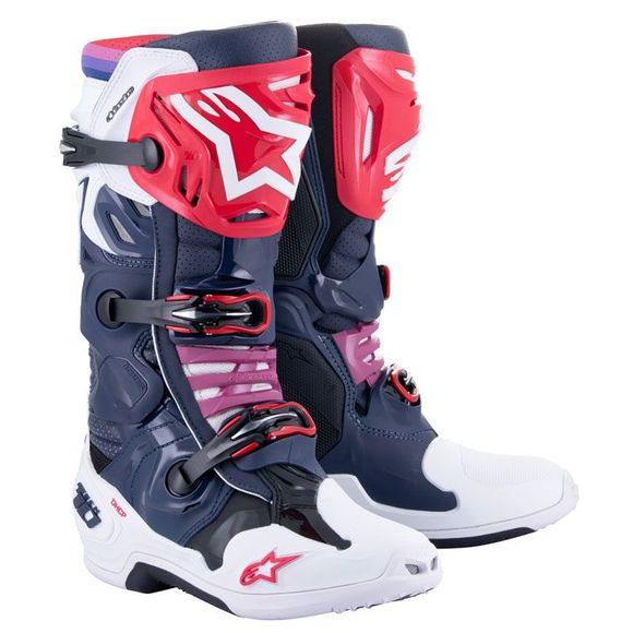 Alpinestars Tech 10 - Supervented 2025 - Blue / White cross BootsRef: Ap12712-Nnwr