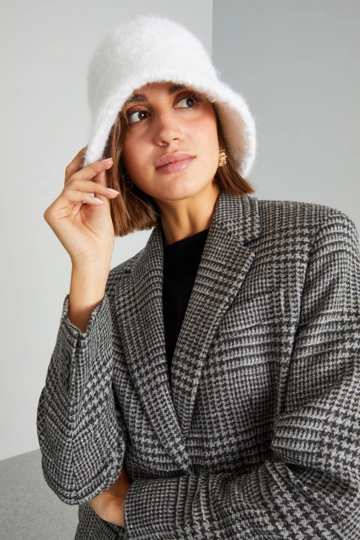 Angora blend hat - WHITE