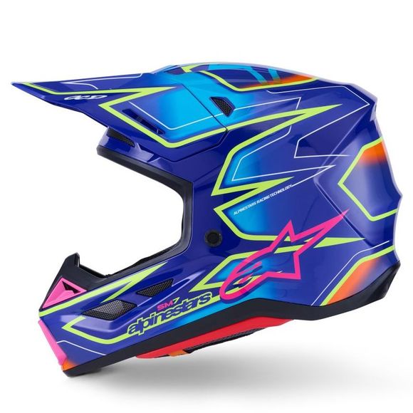Casque cross Alpinestars S-M7 CAST 2026 - Bleu / RoseRef : AP4045