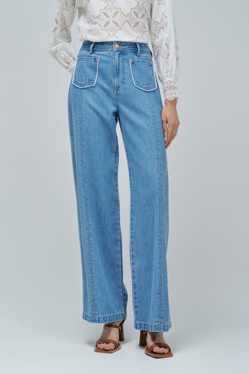 WIDE LEG JEANS IN LIGHTDENIM