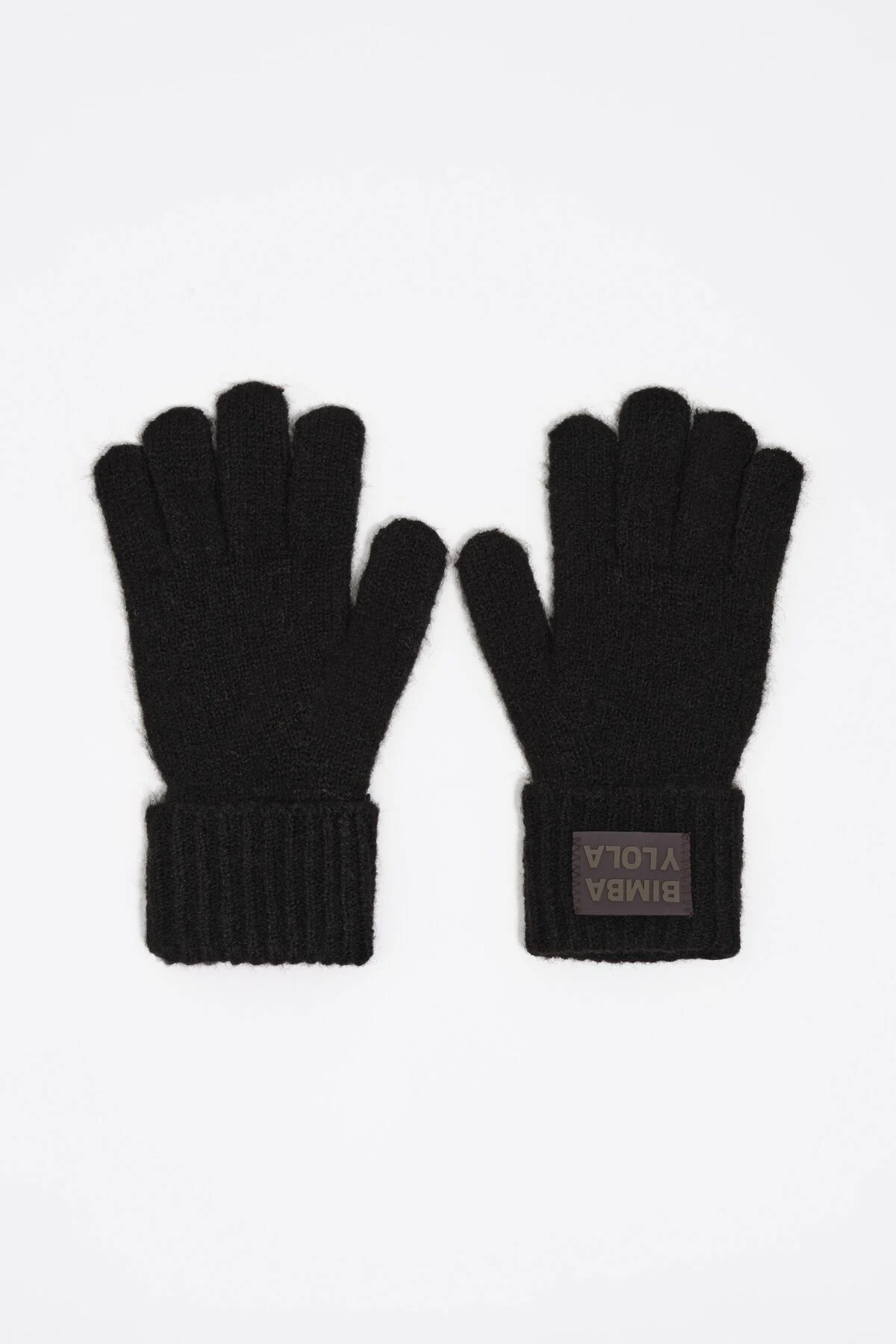 Black knit gloves