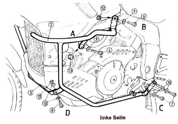 Hepco & Becker Crashbar engine guard - blackCAGIVA 1000 1000 NAVIGATOR - 2000 - 2005Ref : HBE05056A / 501705 00 01