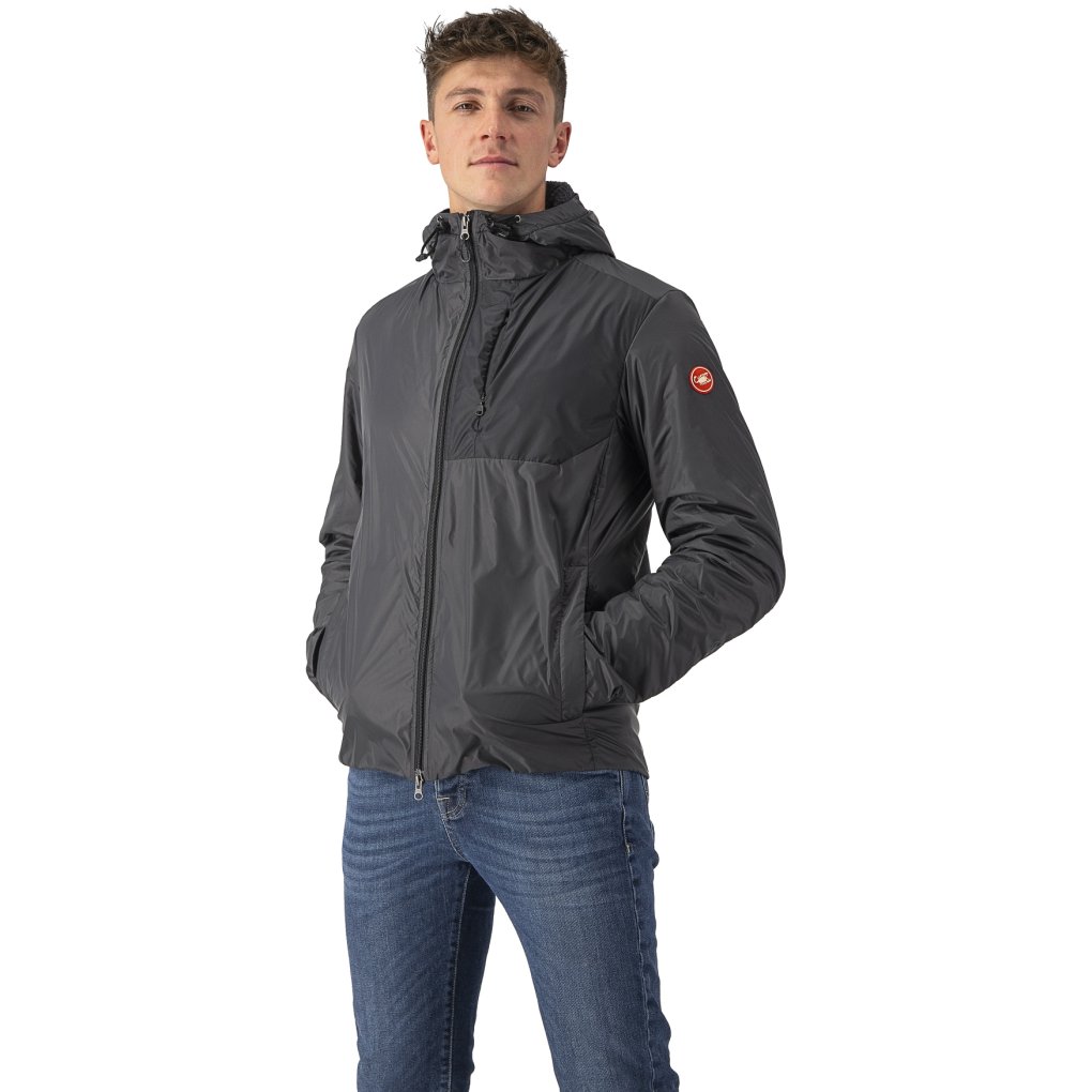 Castelli Riscalda Puffy Jacket Men - dark grey/ electric lime 030