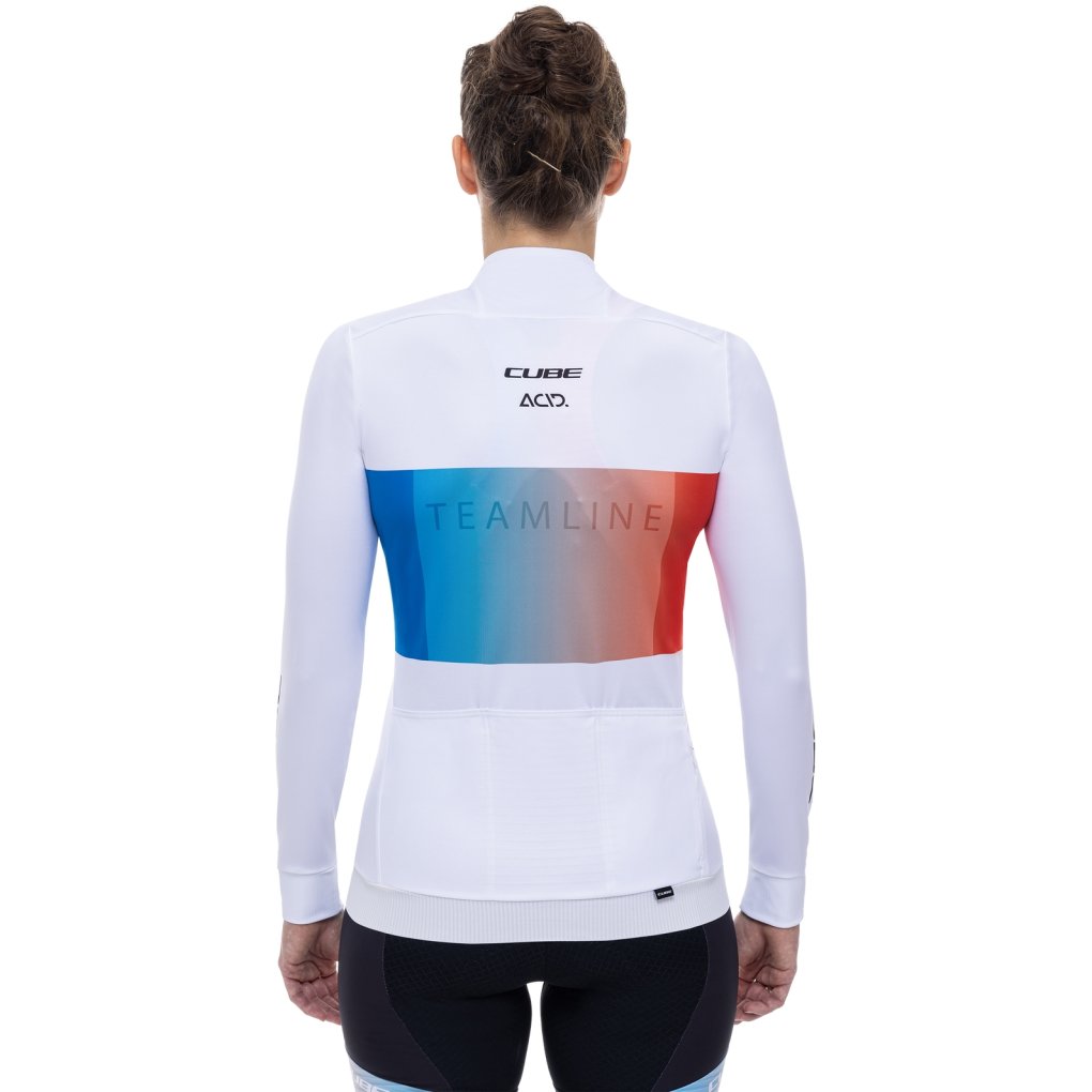 CUBE ROAD/XC Teamline Long Sleeve Jersey Women - white´n´blue´n´red