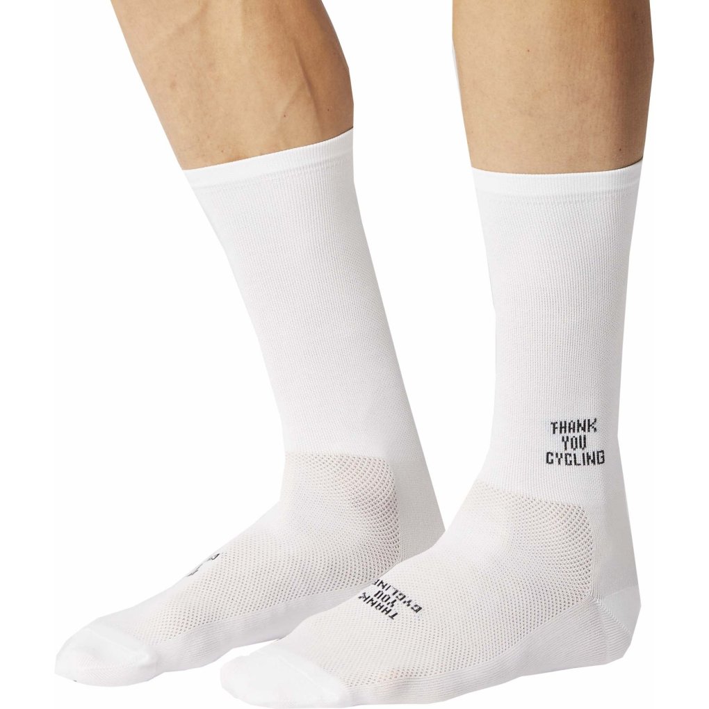 FINGERSCROSSED Classic Iconic Cycling Socks - Thank You Cycling - White