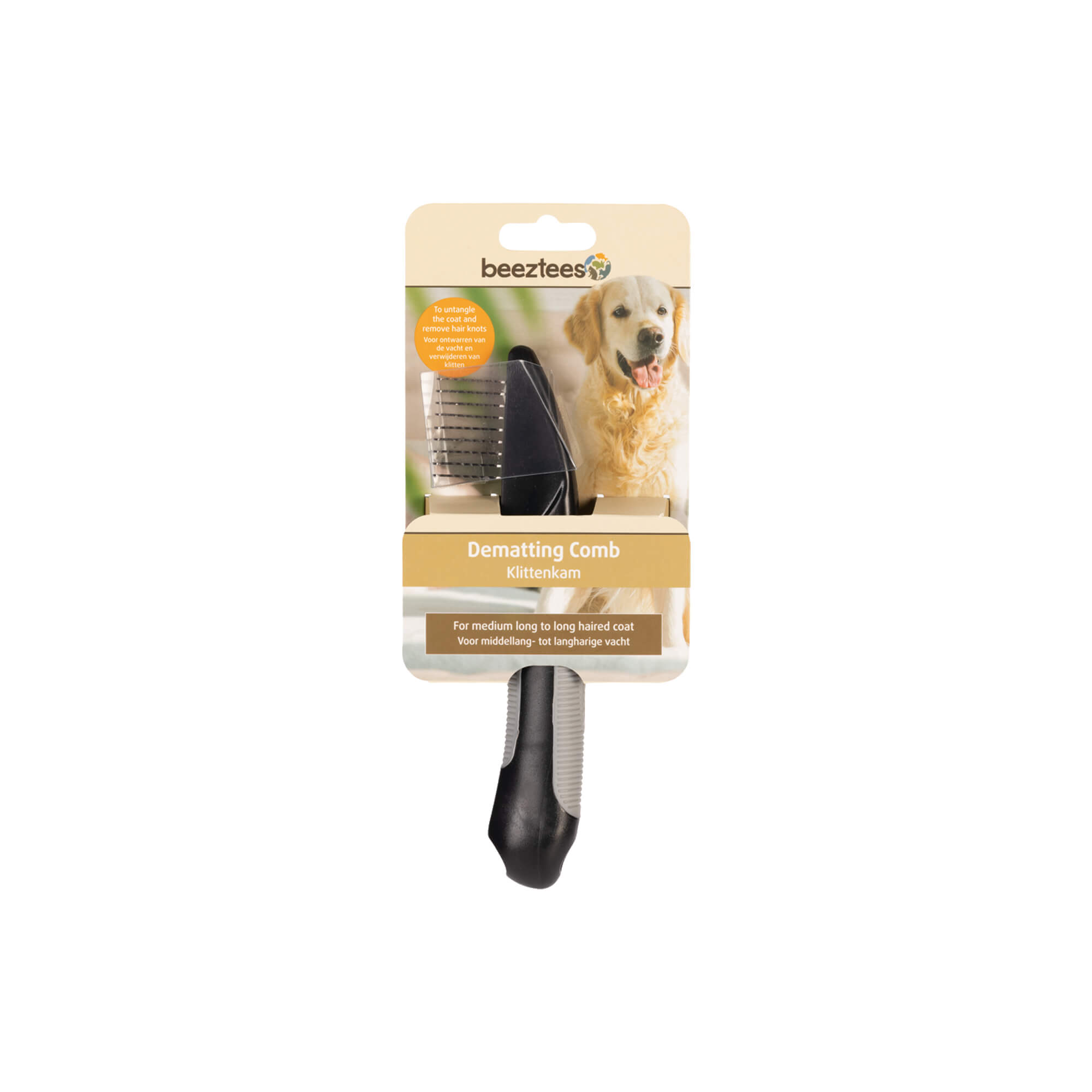 Beeztees Tangle Comb - Medium - Black/grey - 19cm
