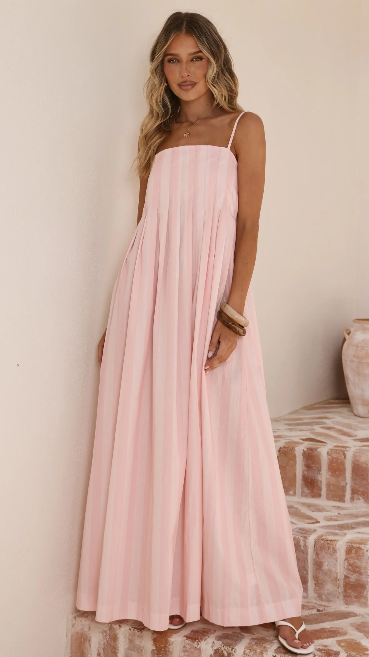 Pippa Maxi Dress - Pink Stripe