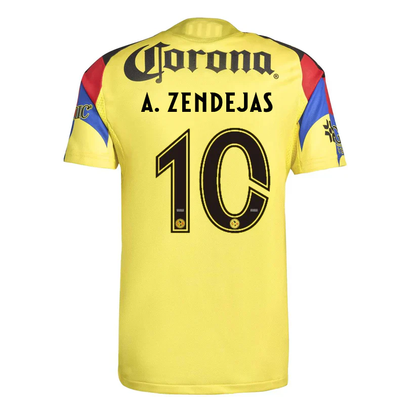 A. Zendejas Men's Club America 25/26 Authentic Home Jersey (Yellow)